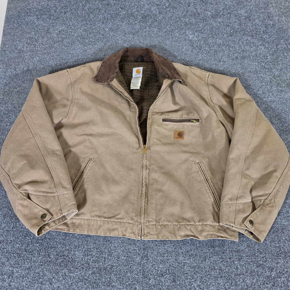 Carhartt J97 SDL Detroit Jacket Mens XL Regular Saddle USA Made Blanket Lined